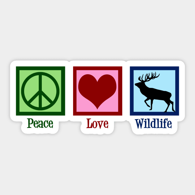 Peace Love Wildlife Sticker by epiclovedesigns